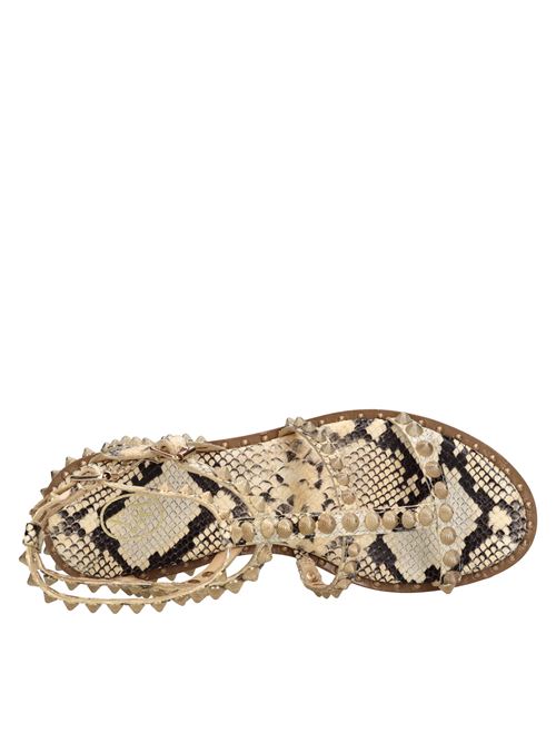 Flat leather sandals ASH | PRECIOUS PYTHON CHROME FREE PYTHONCIPRIA